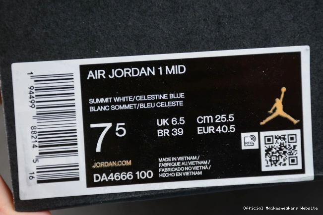 Official Maikesneakers Mixed Blue Mid DA4666-100 Jordan 1 Air Textures 0722